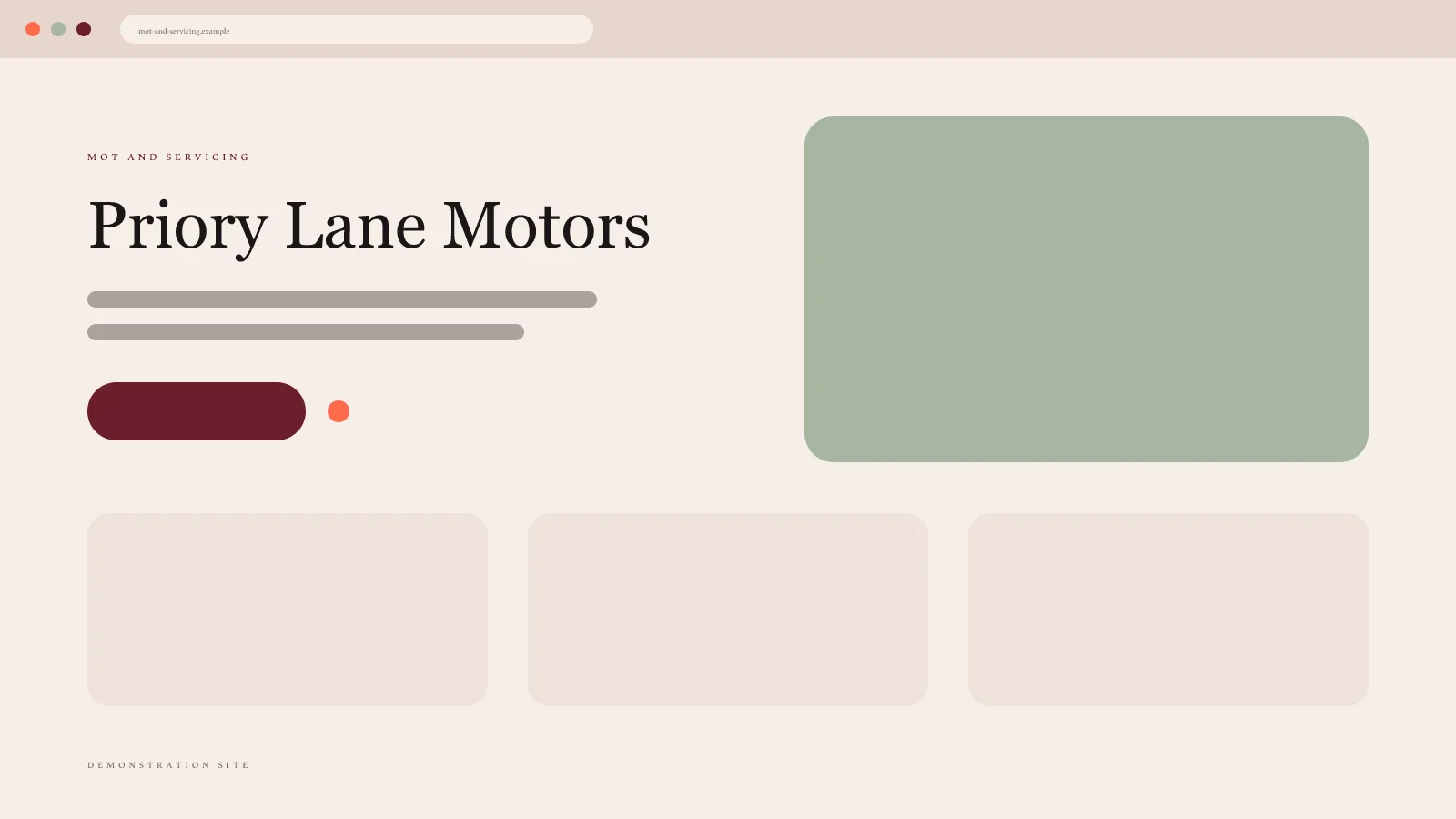 Priory Lane Motors home page